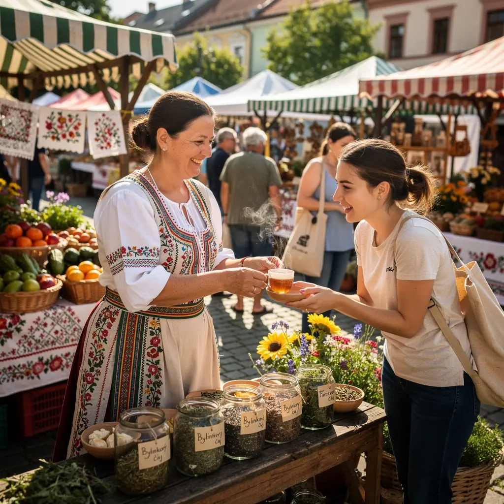 Čajová ceremónia s tradičnými slovenskými prvkami