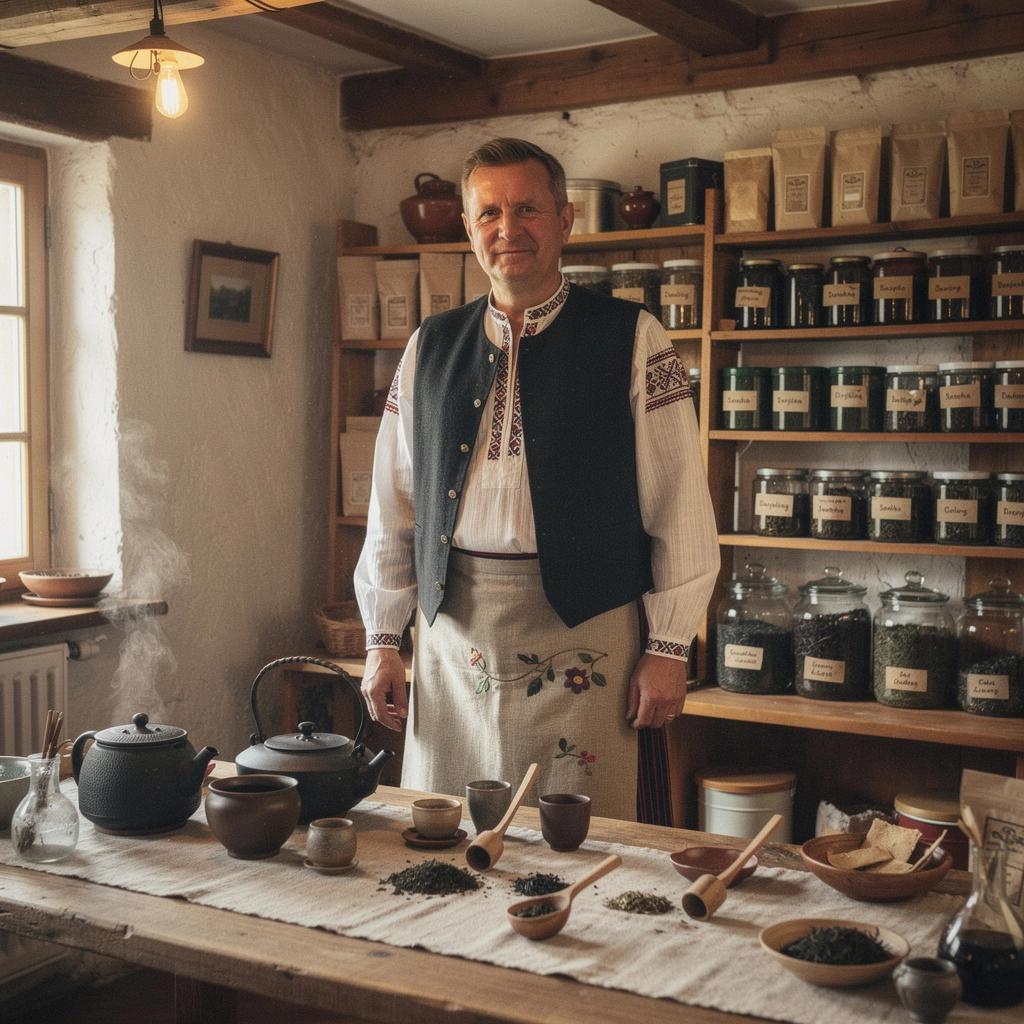 Záber na čajové lístky z lokálnych plantáží